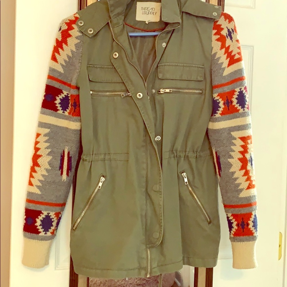 Army green utility jacket